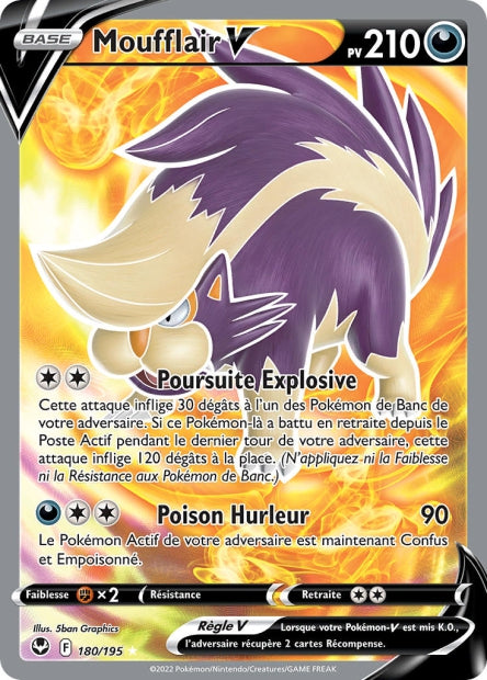 Carte Pokémon Moufflair-V 180/195 Tempête argentée