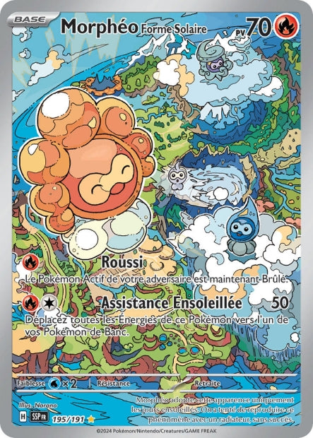 Carte pokémon Morpheo Soleil 195/191 Étincelles Déferlantes