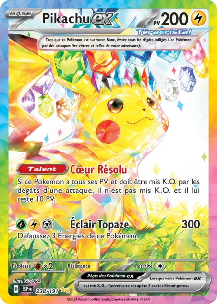 Cartes Pokémon Pikachu ex 238/191 Étincelles Déferlantes