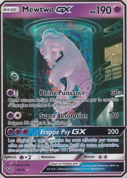 Carte pokémon Mewtwo-GX 78/73 Légendes Brillantes