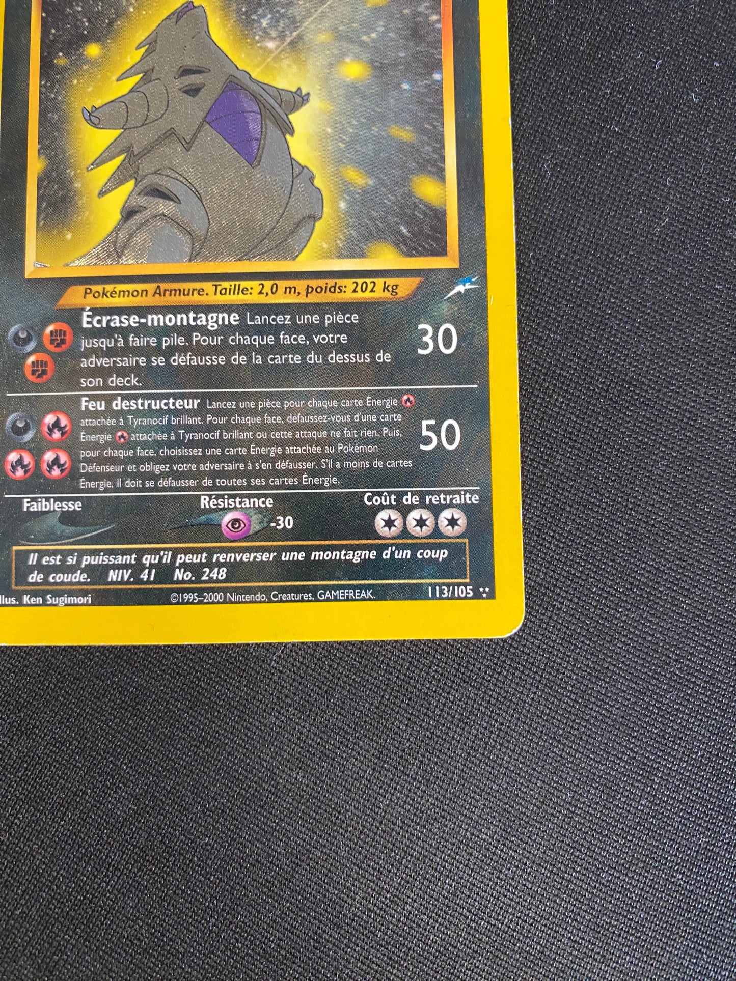 Carte Pokémon Tyranocif Brillant 113/105 Néo destiny