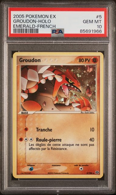Carte Pokémon Groudon ex émeraude 5/106 PSA 10
