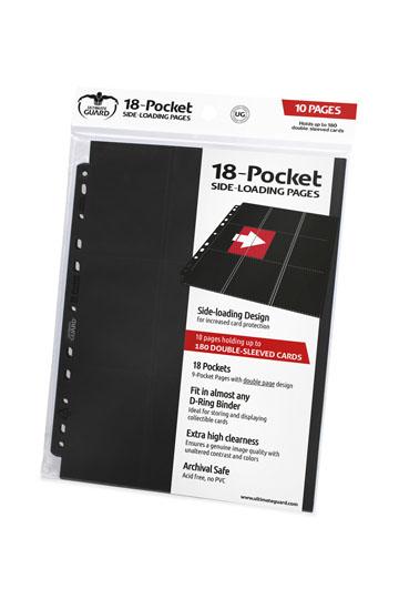 Feuilles pour Classeur Cartes pokémon 18-Pocket Pages Side-Loading Noir (10)