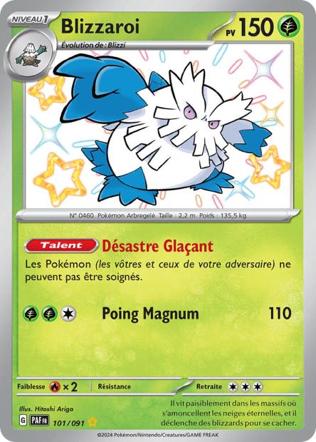 Carte Pokémon Blizzaroi 101/91 Destinées de paldea