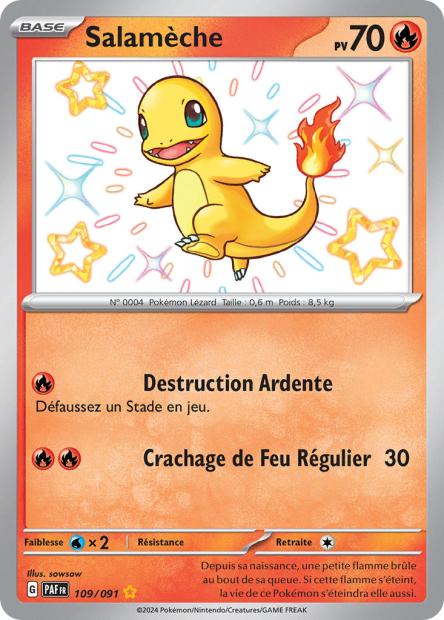 Carte Pokémon Salamèche 109/91 Destinées de paldea