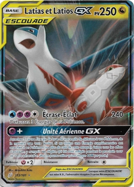 Carte Pokémon Latias et Latios-GX 113/181 Duo de Choc