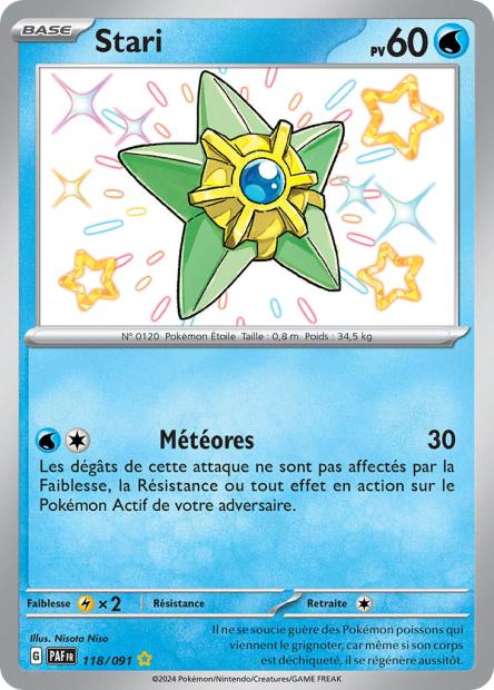 Carte Pokémon Stari 118/91 Destinées de paldea