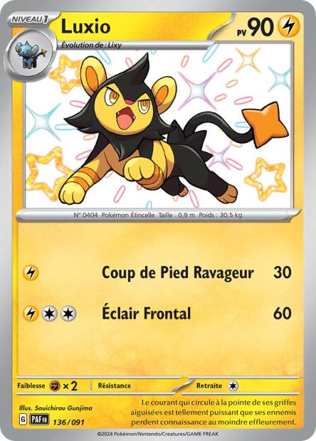 Carte Pokémon Luxio 136/91 Destinées de paldea