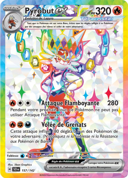 Carte pokémon Pyrobut ex 157/142 Couronne Stellaire