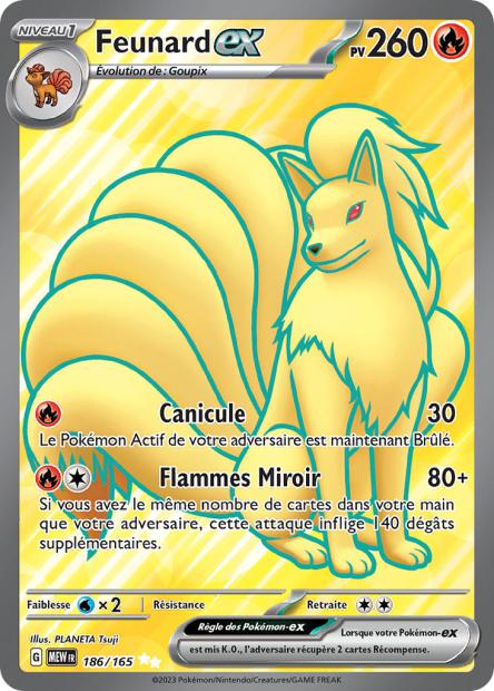 Carte pokémon Feunard ex FA 186/165 151