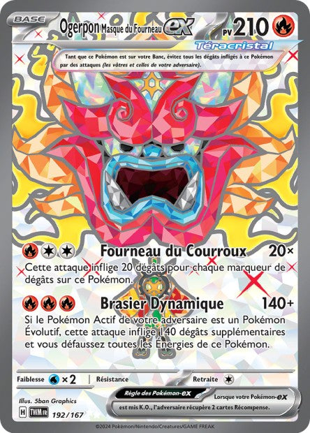 Carte pokémon Ogerpon Masque du Fourneau ex 192/167 Mascarade crépusculaire