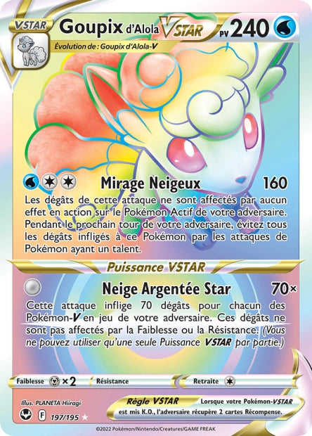 Carte Pokémon Goupix d'Alola-VSTAR 197/195 Tempête argentée