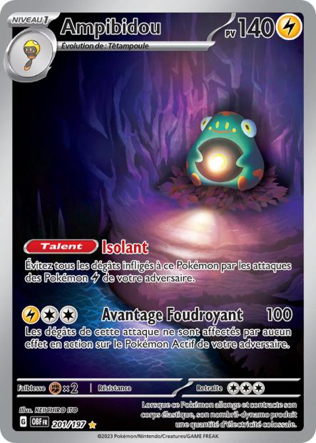 Carte pokémon Ampibidou 201/197 Flammes Obsidiennes