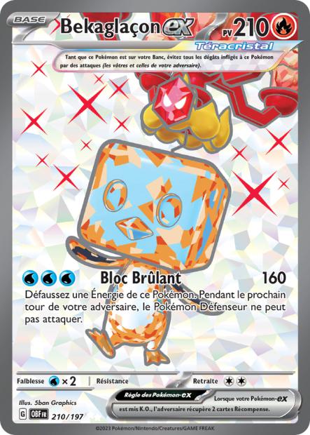 Carte pokémon Bekaglaçon ex 210/197 Flammes Obsidiennes