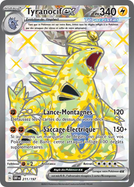 Carte pokémon Tyranocif ex 211/197 Flammes Obsidiennes