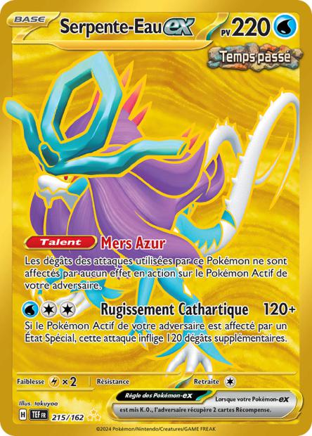 Carte pokémon Serpente-Eau ex 215/162 Force Temporelle