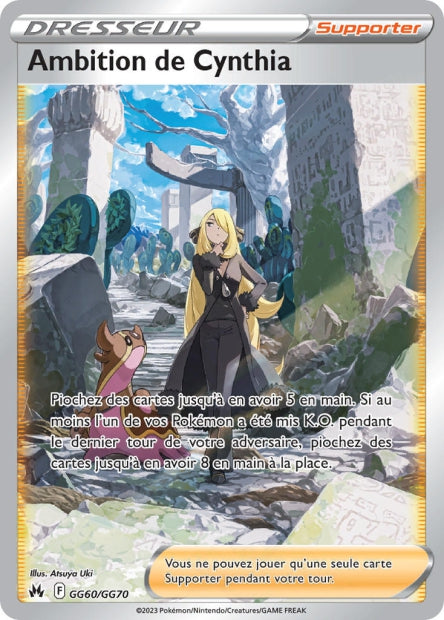 Carte pokémon Ambition de Cynthia GG60/GG70 Zénith Suprême