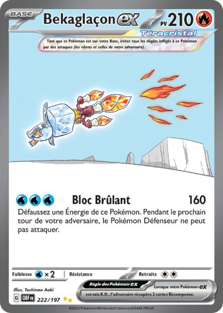 Carte pokémon Bekaglaçon ex 222/197 Flammes Obsidiennes