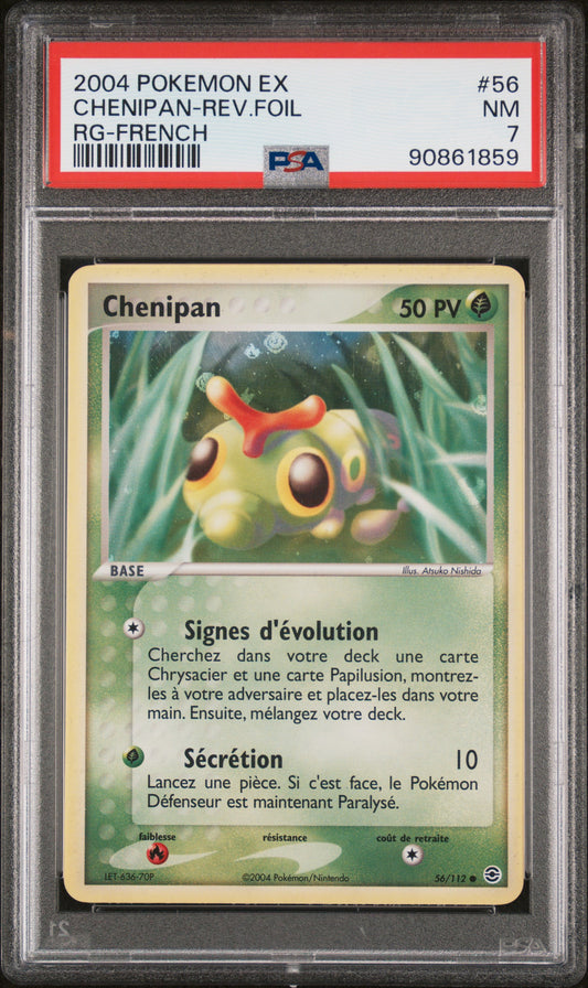 Carte Pokémon chenipan reverse 56/112 ex RFVF PSA 7