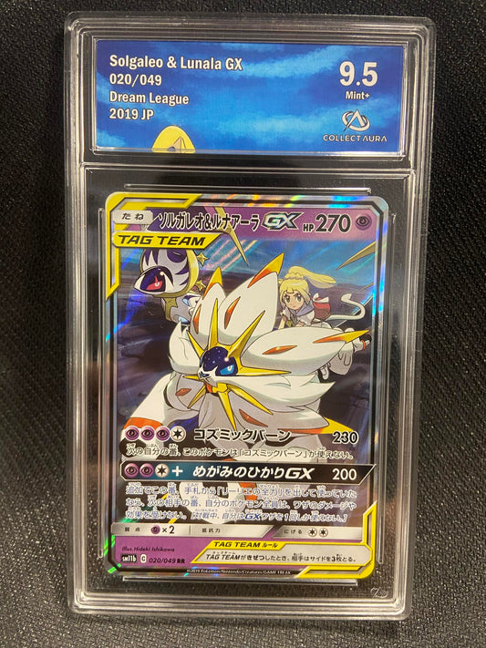 Carte Pokémon Solgaleo & Lunala GX 020/049 Dream League Collect Aura 9.5