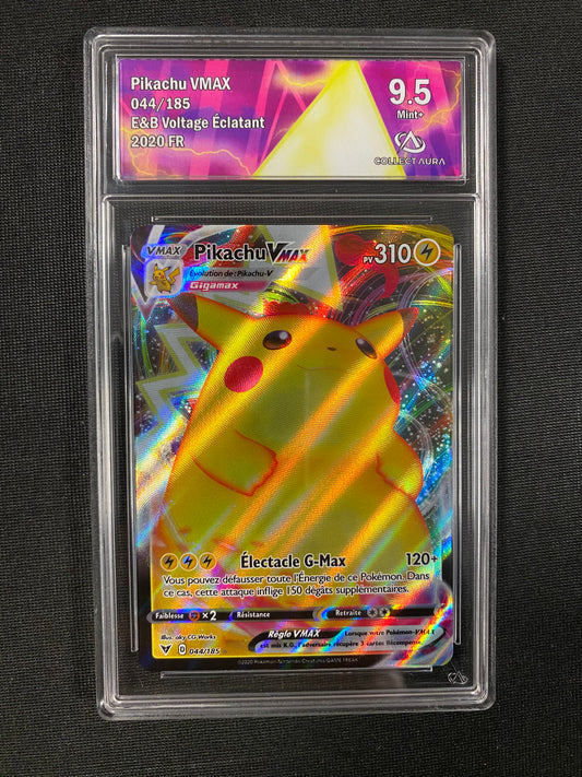 Carte Pokémon Pikachu Vmax 044/185 Collect Aura 9.5 Voltage éclatant