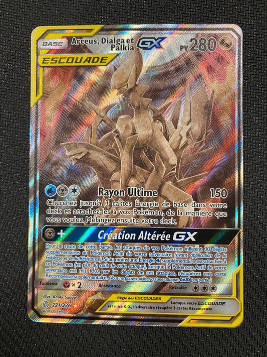 Carte Pokémon Arceus, Dialga et Palkia GX escouade ALT 221/236 SL Eclipse cosmique