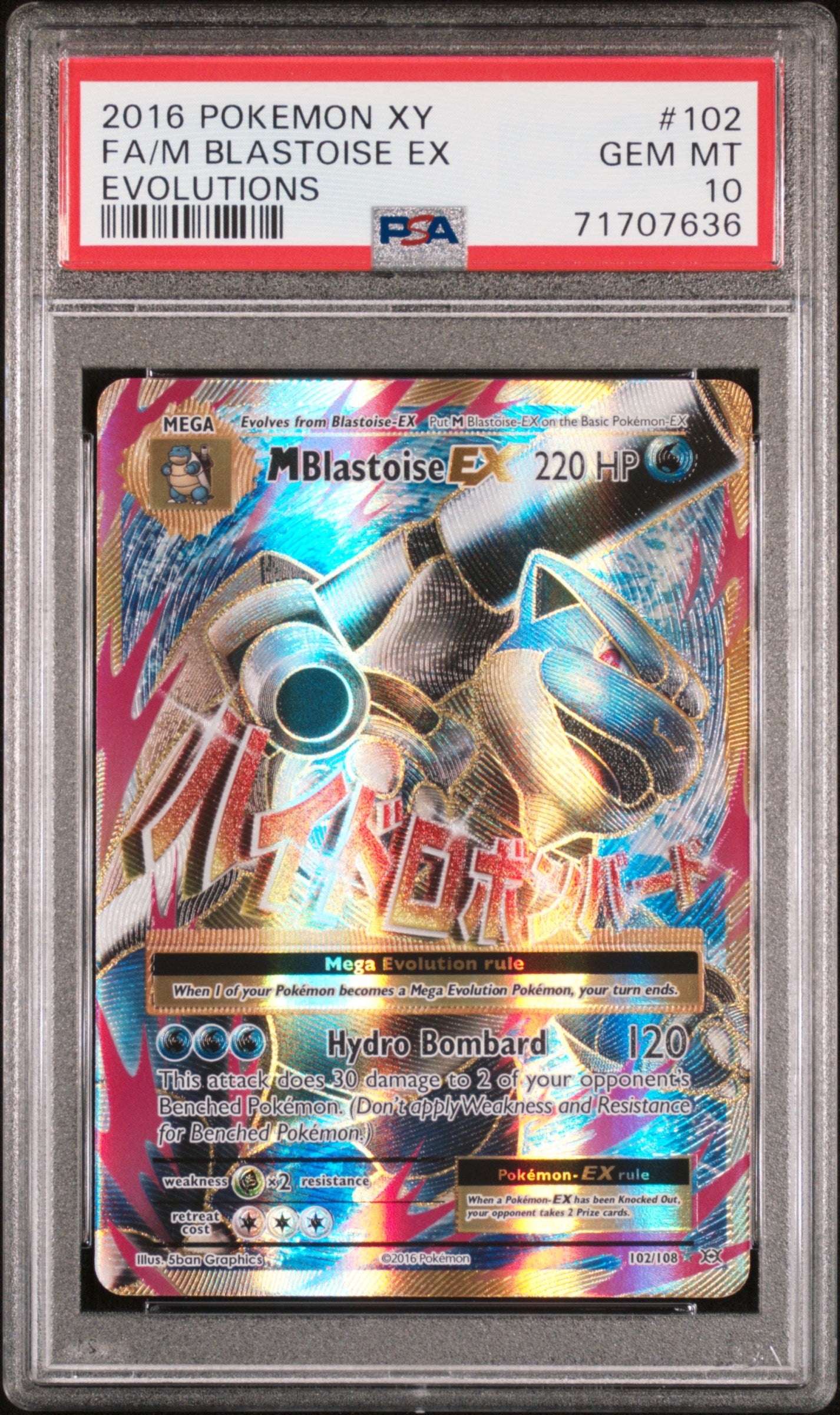 Carte Pokémon MBLASTOISE EX 102/108 XY EVOLUTIONS ENG PSA10