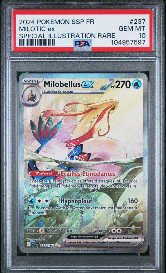 Carte Pokémon Milobellus ex 237/191 Étincelles Déferlantes PSA10