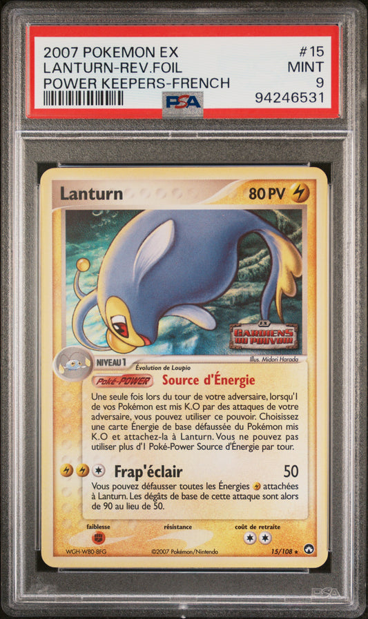 Carte Pokémon Lanturn Reverse 15/108 Gardiens du pouvoir PSA9