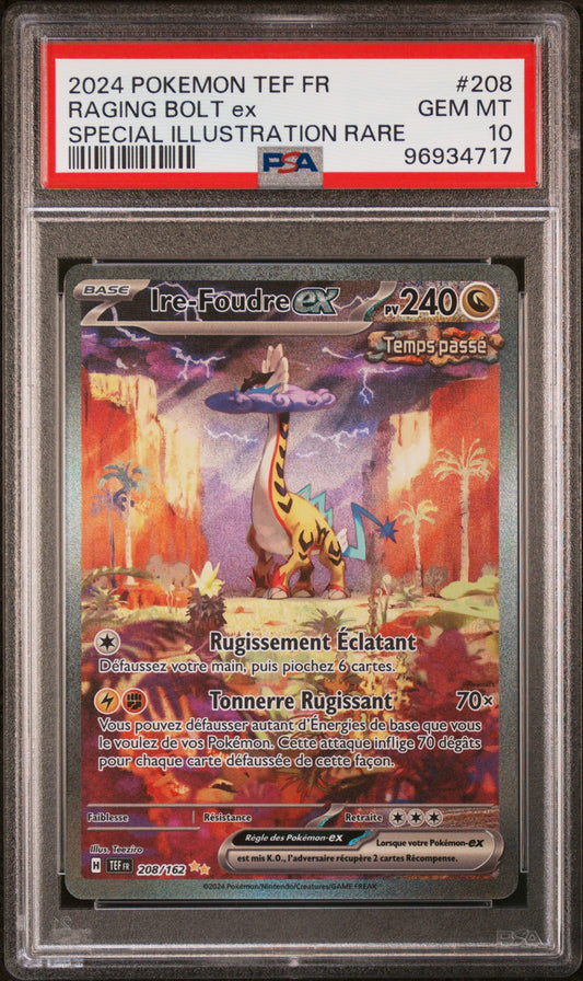 Carte Pokémon Ire-Foudre ex 208/162 Force temporelle PSA10