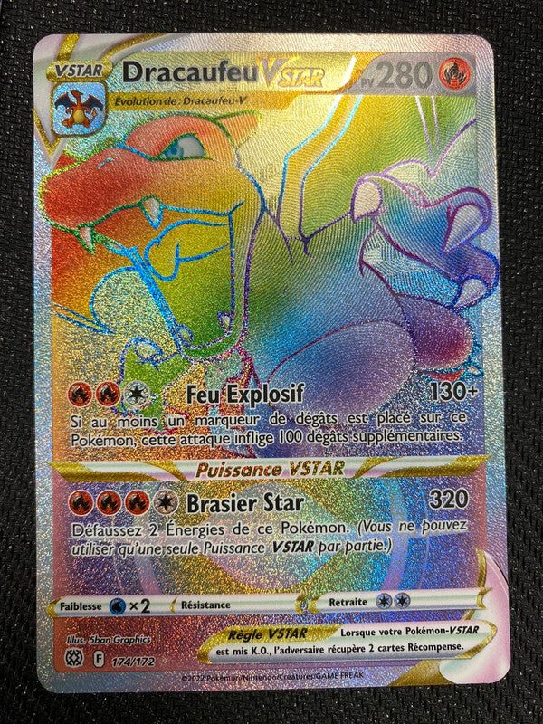 Carte Pokémon Dracaufeu Vstar Rainbow 174/172 Star étincelante