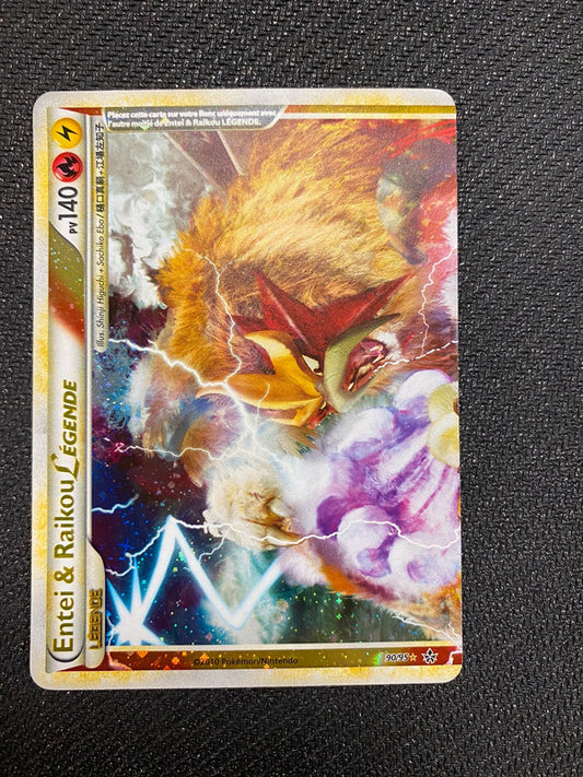 Carte Pokémon Entei & Raikou Legende 90/95 HGSS dechainement