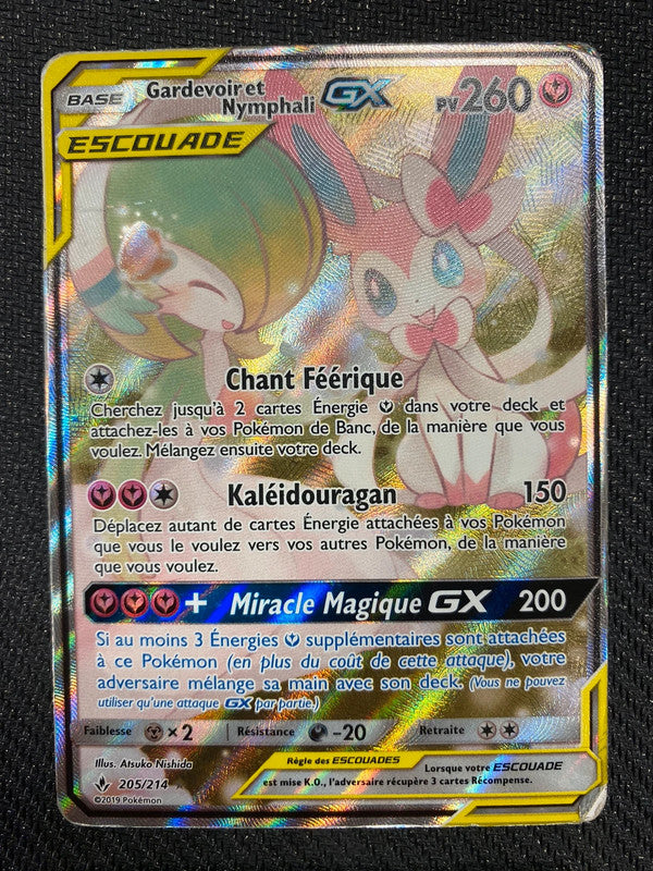 Carte Pokémon Gardevoir et Nymphali GX escouade ALT 205/214