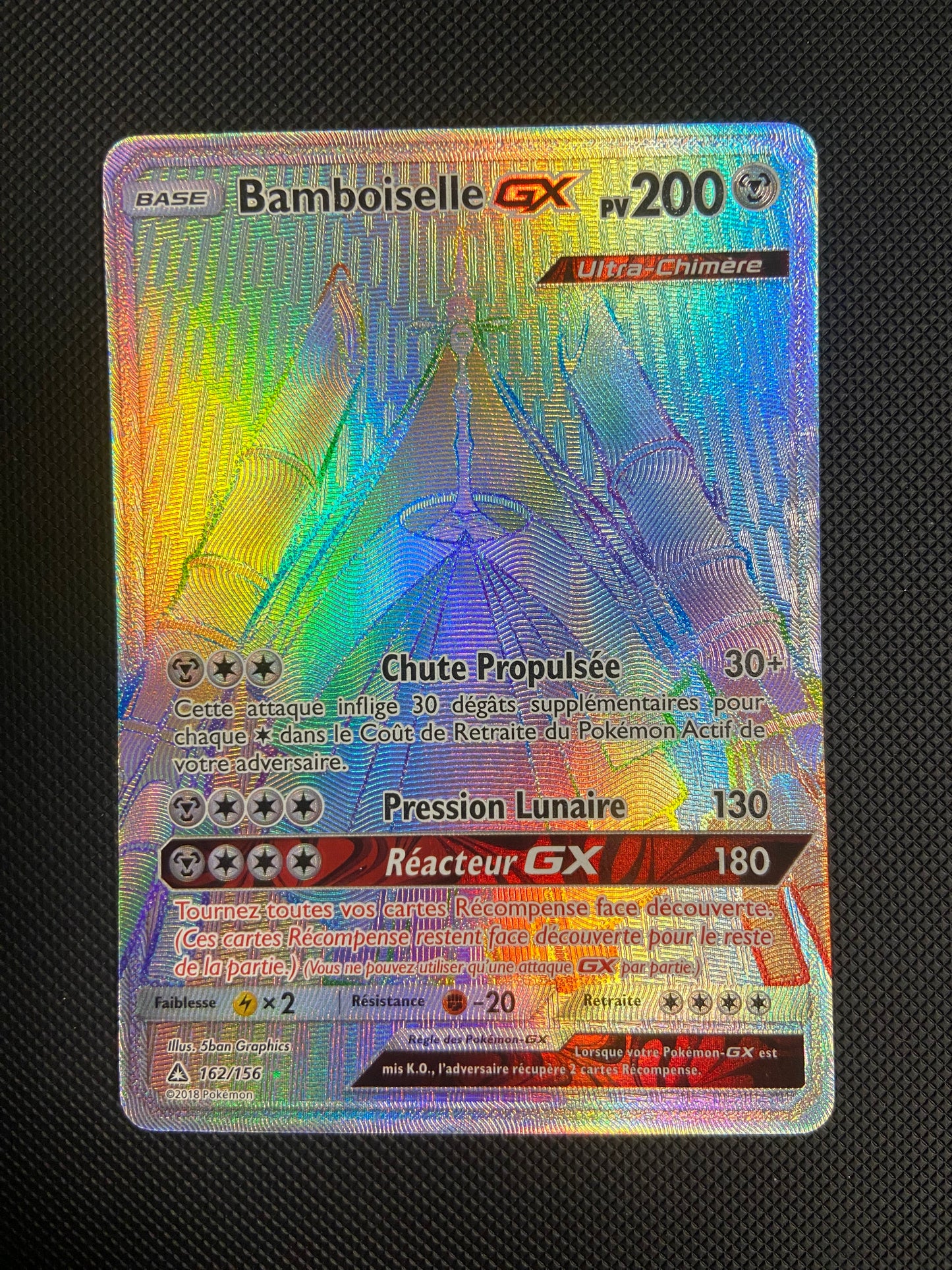 Carte Pokémon Bamboiselle GX Rainbow 162/156 ultra prisme