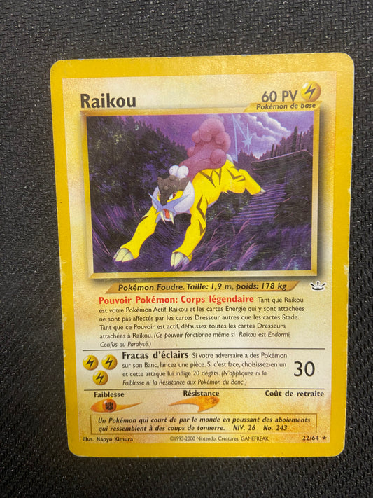 Carte Pokémon Raikou 22/64 Néo révelation
