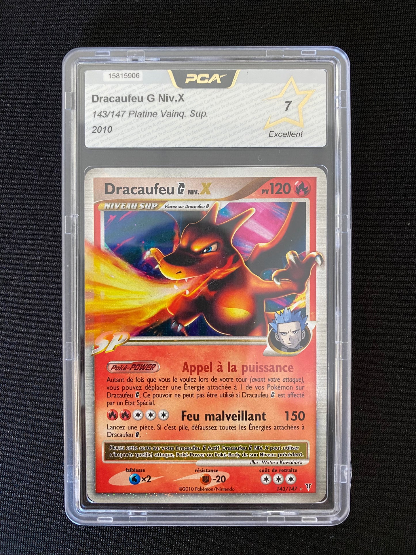 Carte Pokémon Dracaufeu G Niv.X 143/147 PCA 7 Platine Vainqueurs suprême 2010