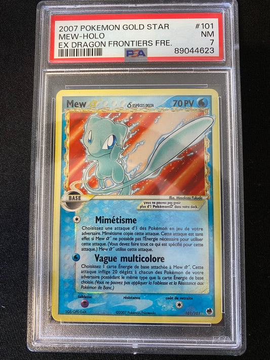 Carte Pokémon Mew Gold Star 101/101 PSA 7 Ex ile des dragons