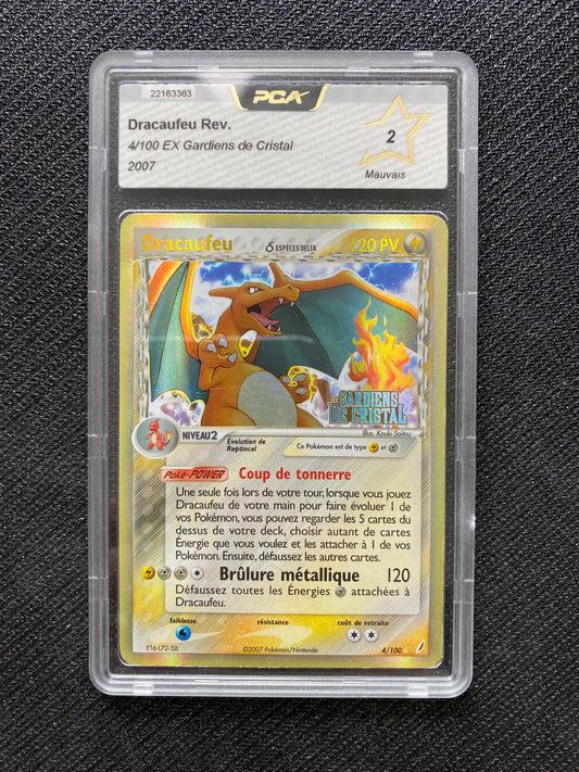 Carte Pokémon Dracaufeu espèces delta Reverse 4/100 Ex Gardiens de cristal PCA 2
