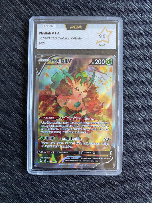 Carte Pokémon Phyllali V Evolution céleste 167/203 PCA 9.5