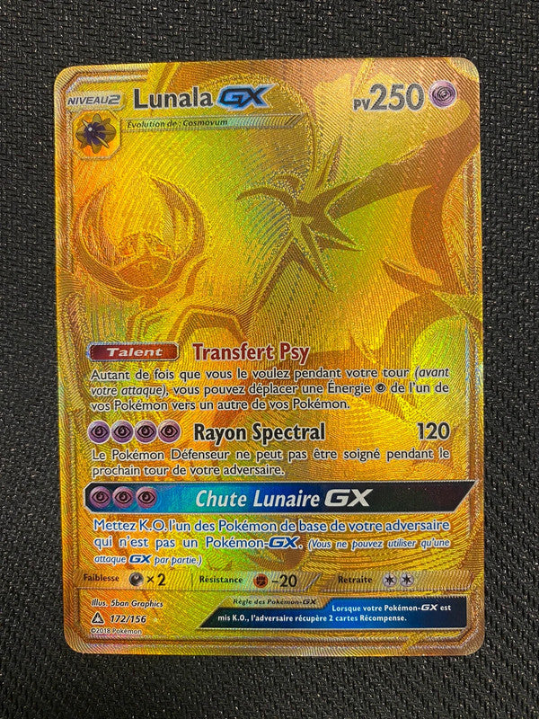 Carte Pokémon Lunala GX Gold 172/156 Ultra Prisme