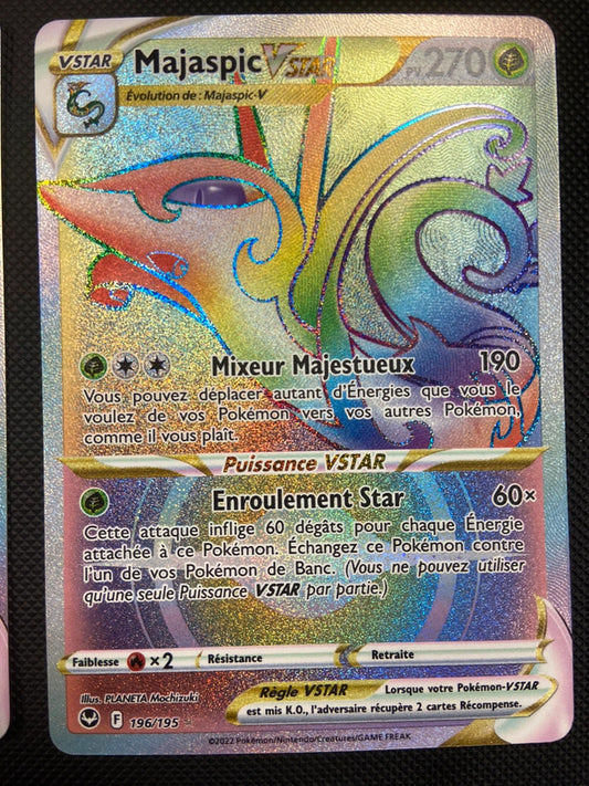 Carte Pokémon Majaspic Vstar Rainbow 196/195 Tempête argentée