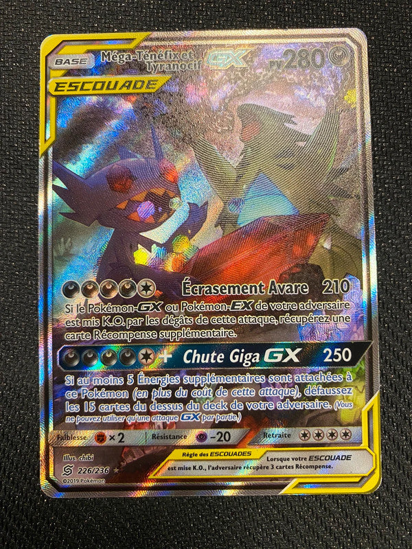 Carte Pokémon Méga-Ténéfix et Tyranocif GX ALT 226/236 Harmonie des Esprits