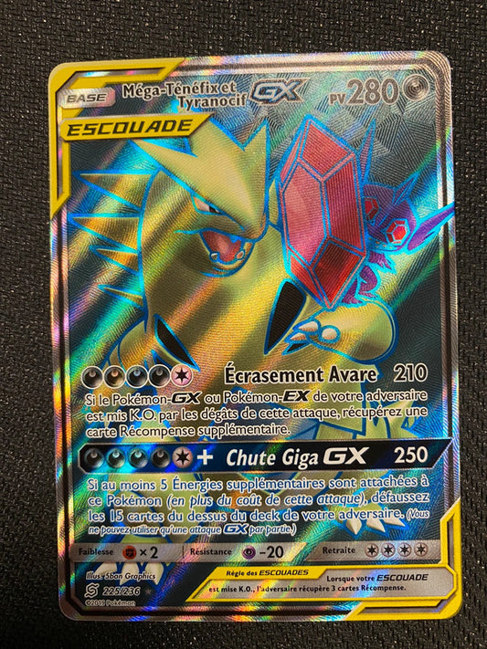 Carte Pokémon Méga-Ténéfix et Tyranocif GX FA escouade 225/236 Harmonie des esprits