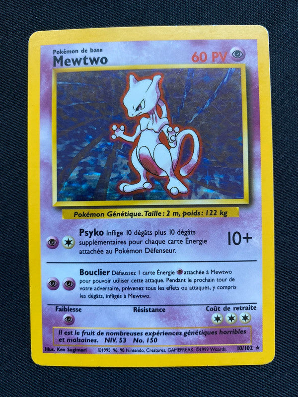 Carte Pokémon Mewtwo Holo 10/102 set de base