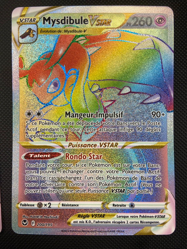 Carte Pokémon Mysdibule Vstar Rainbow 200/195 Tempête argentée