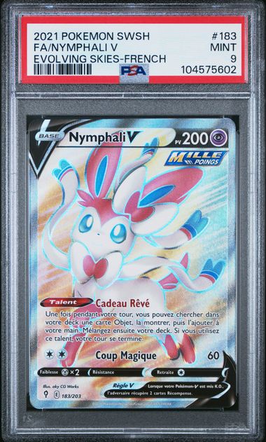 Carte Pokémon Nymphali V Evolution céleste 183/203 PSA 9
