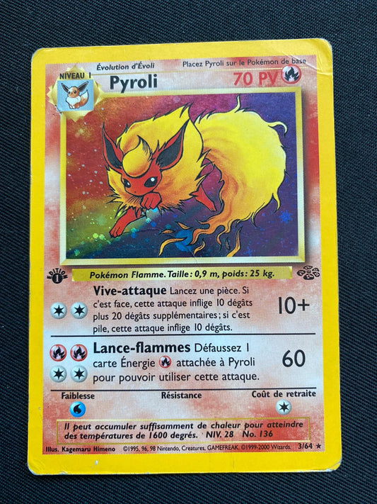 Carte Pokémon Pyroli Édition 1 3/64 Jungle