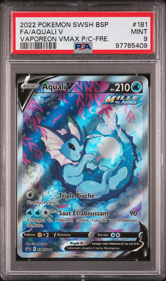 Carte Pokémon Aquali V SWSH181 Promo PSA 9