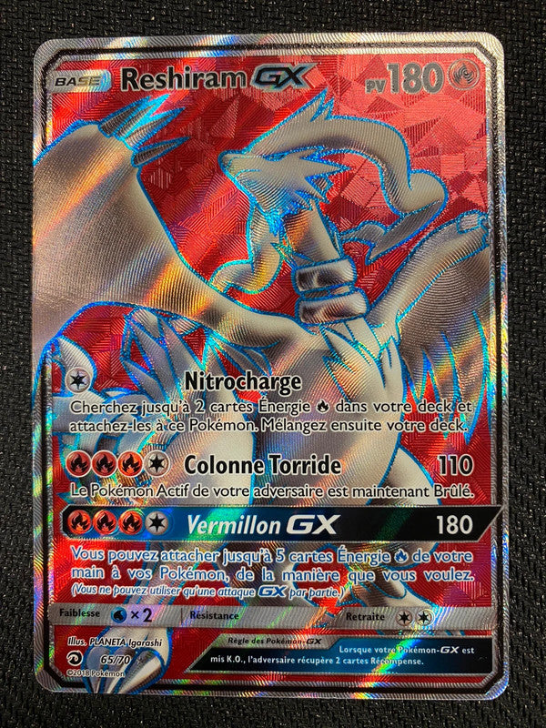 Carte Pokémon Reshiram GX FA 65/70 Majesté des Dragons