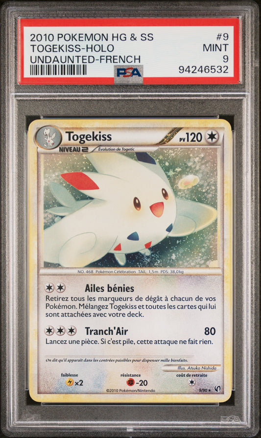 Carte Pokémon Togekiss Holo 9/90 HGSS Indomptable PSA9